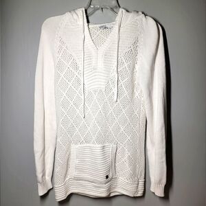 PrAna White Sugar Beach Hooded Sweater Small